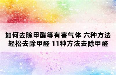 如何去除甲醛等有害气体 六种方法轻松去除甲醛 11种方法去除甲醛